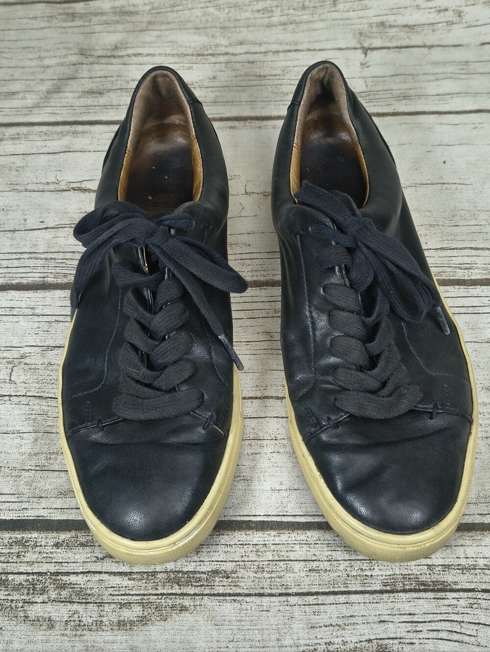 Frye Ivy Low Lace Black Leather Sneakers Women Size 7